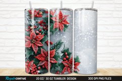 3D Christmas Flowers Snow 20/30oz Skinny Tumbler Product Image 1