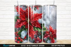 3D Christmas Flowers Snow 20/30oz Skinny Tumbler Product Image 1