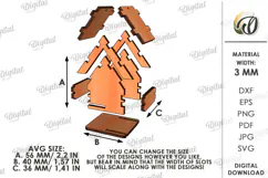 Christmas House Ornaments Laser Cut. Christmas Decor SVG Product Image 2