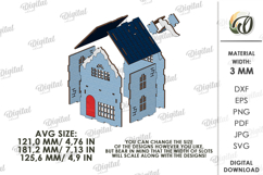 3D Christmas Houses Bundle Laser Cut. Christmas Decor SVG Product Image 2