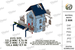 3D Christmas House Laser Cut. Christmas Stand Decor SVG Product Image 4