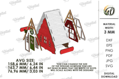 3D Christmas House Laser Cut. Christmas Stand Decor SVG Product Image 3