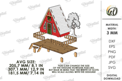 3D Christmas House Laser Cut. Christmas Stand Decor SVG Product Image 4