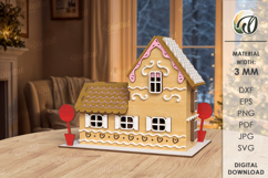 3D Christmas House Laser Cut. Christmas Stand Decor SVG Product Image 2