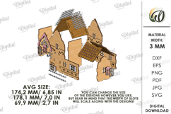 3D Christmas House Laser Cut. Christmas Stand Decor SVG Product Image 3