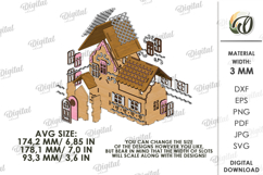 3D Christmas House Laser Cut. Christmas Stand Decor SVG Product Image 4