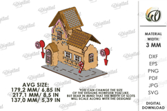 3D Christmas House Laser Cut. Christmas Stand Decor SVG Product Image 5