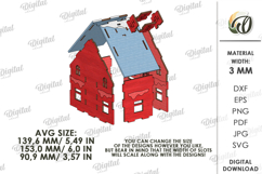 3D Christmas House Laser Cut. Christmas Stand Decor SVG Product Image 3