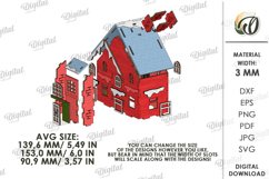 3D Christmas House Laser Cut. Christmas Stand Decor SVG Product Image 4