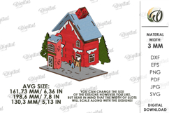 3D Christmas House Laser Cut. Christmas Stand Decor SVG Product Image 5