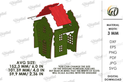 3D Christmas House Laser Cut. Christmas Stand Decor SVG Product Image 3
