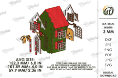 3D Christmas House Laser Cut. Christmas Stand Decor SVG Product Image 4