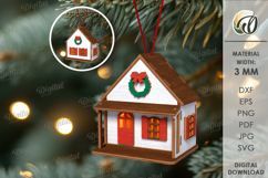 3D Christmas House Tree Ornaments Bundle Laser Cut Product Image 2