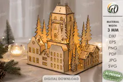Christmas Village Light Stand Laser Cut. Christmas SVG Product Image 2