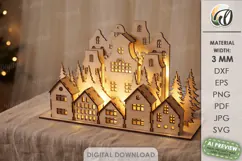 Christmas Village Light Stand Laser Cut. Christmas SVG Product Image 1