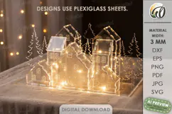 Christmas Village Light Stand Laser Cut. Christmas SVG Product Image 1