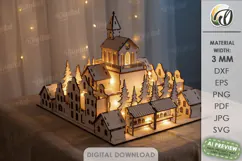 Christmas Village Light Stand Laser Cut. Christmas SVG Product Image 2