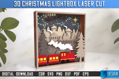 3D Christmas Lightbox Laser Cut | Christmas Scene | Holidays Product Image 1