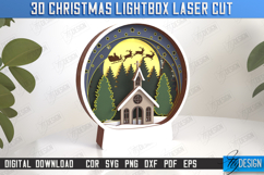 3D Christmas Lightbox Laser Cut | Christmas Scene | Holidays Product Image 1