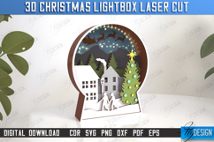 3D Christmas Lightbox Laser Cut | Christmas Scene | Holidays Product Image 1