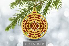 Mandala in Christmas Ball Layered Tree Ornament SVG Product Image 1