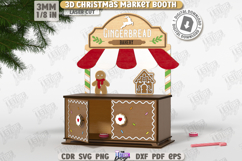3D Christmas Market Booth Laser Cut|Mini Candy Box|Xmas SVG Product Image 1
