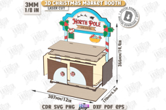 3D Christmas Market Booth Laser Cut|Mini Candy Box|Xmas SVG Product Image 2