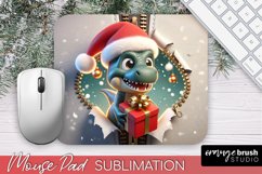 3d Christmas Mouse Pad Sublimation, Dinosaur Zip Wall Design