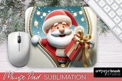 3d Christmas Mouse Pad Sublimation, Santa Zip Wall Design