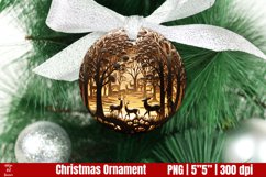 Glowing 3D Christmas Ornaments PNG Product Image 1