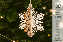 3D Christmas Ornament Laser Cut. Christmas Tree Decor SVG Product Image 1