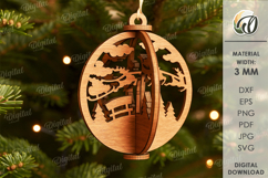 3D Christmas Ornament Laser Cut. Christmas Tree Decor SVG Product Image 1