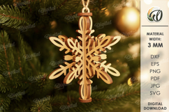3D Christmas Ornament Laser Cut. Christmas Tree Decor SVG Product Image 1