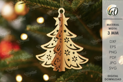 3D Christmas Ornament Laser Cut. Christmas Tree Decor SVG Product Image 1