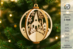 3D Christmas Ornaments Bundle Laser Cut. Christmas Decor SVG Product Image 9