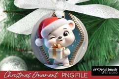 3d Christmas Ornament Design, Christmas Bear Sublimation