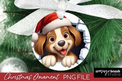 3D Christmas Ornament Sublimation, Dog Smashed Wall Ornament