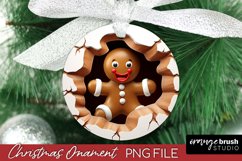 3D Christmas Ornament Sublimation, Gingerbread Man Design