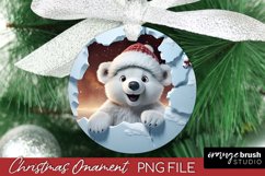3D Christmas Ornament Sublimation, Polar Bear Ornament
