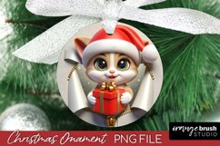3d Christmas Ornament Sublimation, Smashed Wall Cat Ornament