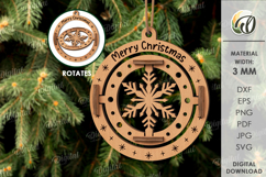 3D Christmas Ornament Laser Cut. Christmas Decor SVG Product Image 1