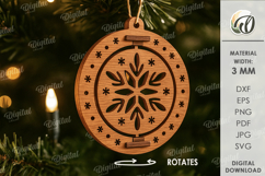 3D Christmas Ornament Laser Cut. Christmas Decor SVG Product Image 1