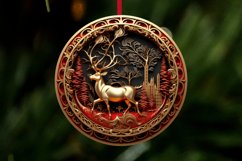 Golden Red 3D Christmas Ornaments Png Bundle Product Image 6