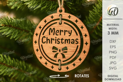 3D Christmas Ornament Laser Cut. Christmas Decor SVG Product Image 1