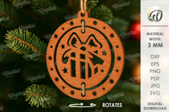 3D Christmas Ornament Laser Cut. Christmas Decor SVG Product Image 1