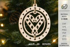 3D Christmas Ornaments Bundle Laser Cut. Christmas Decor SVG Product Image 7