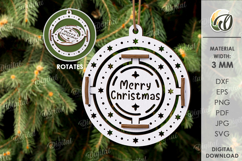 3D Christmas Ornaments Bundle Laser Cut. Christmas Decor SVG Product Image 9