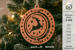 3D Christmas Ornament Laser Cut. Christmas Decor SVG Product Image 1