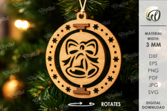 3D Christmas Ornament Laser Cut. Christmas Decor SVG Product Image 1