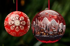 3D Christmas Ornaments Bundle / 3D Christmas Sublimation Png Product Image 3